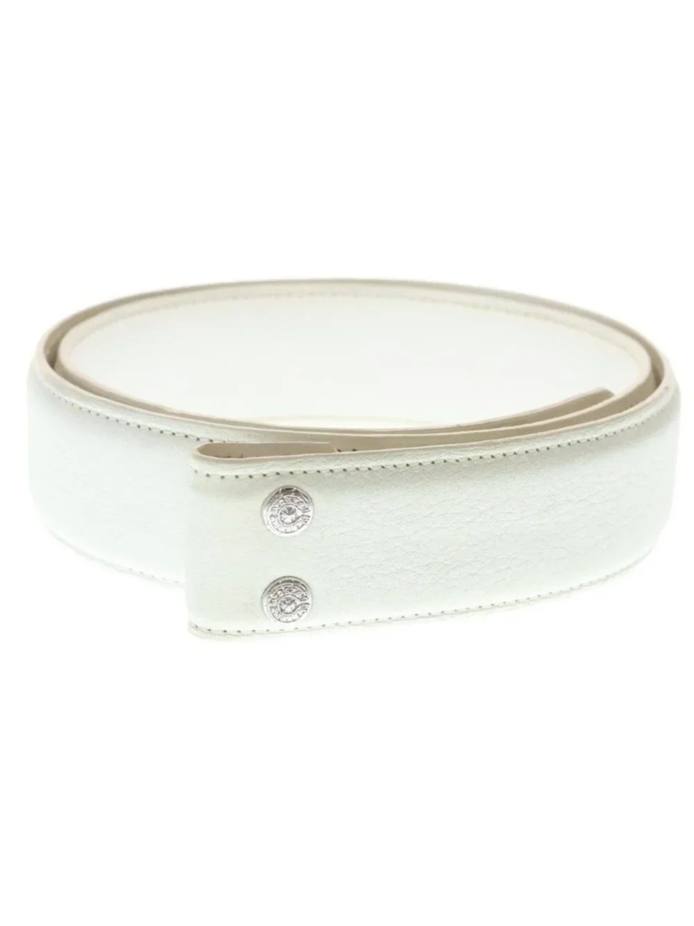 Chrome Hearts 1.5 Strap Horseshoe Rivets Leather Belt White